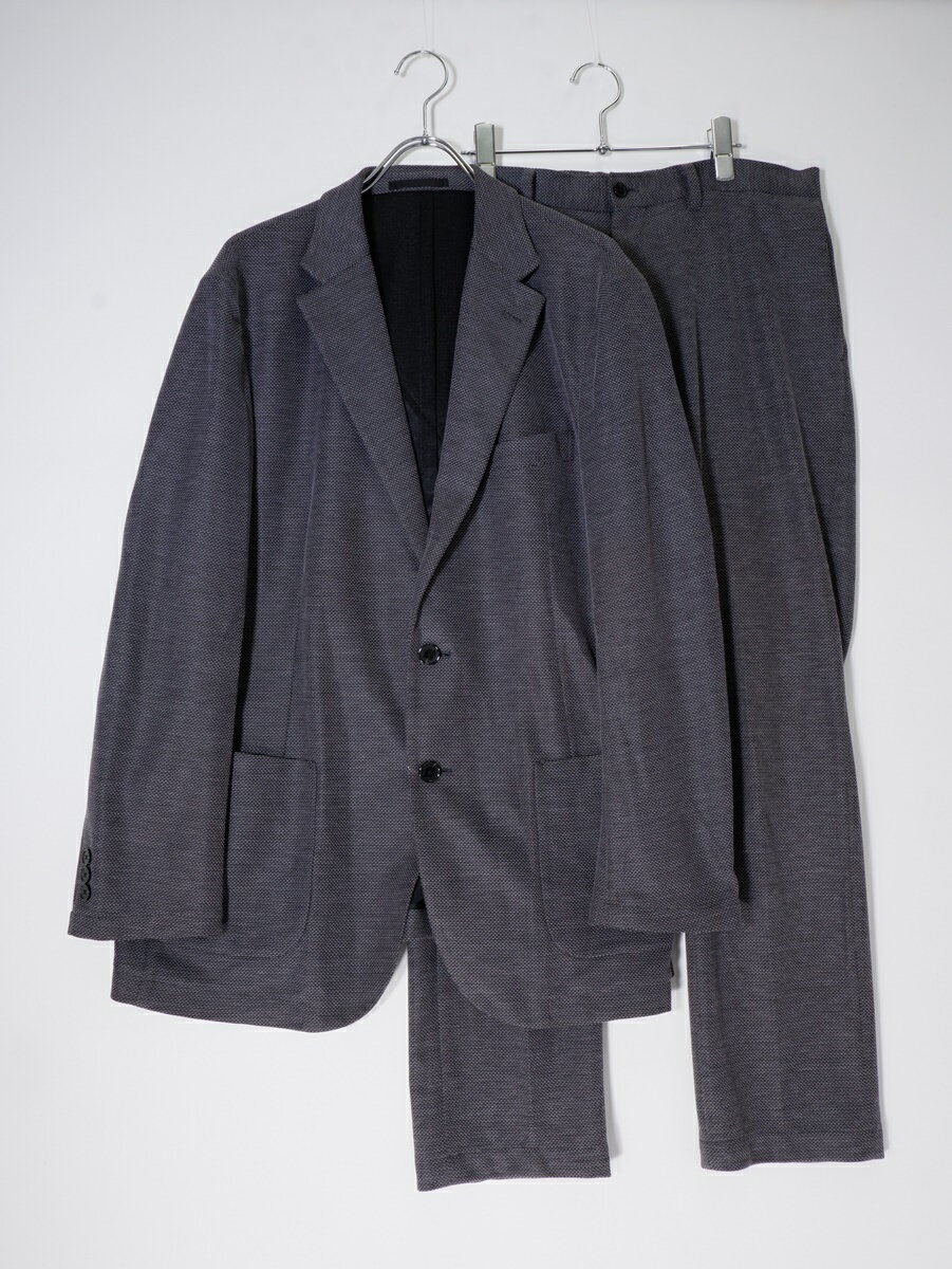 MACKINTOSH PHILOSOPHYマッキントッシュ フィロソフィー 大きいサイズ 2024SS TAILORED JERSEY 綿混メランジジャージーセットアップスーツ ジャケットパンツ【MSTA76455】【グレー|ブラック】【上52 下44】【中古】【沖縄.離島以外 送料無料】【DM241120】