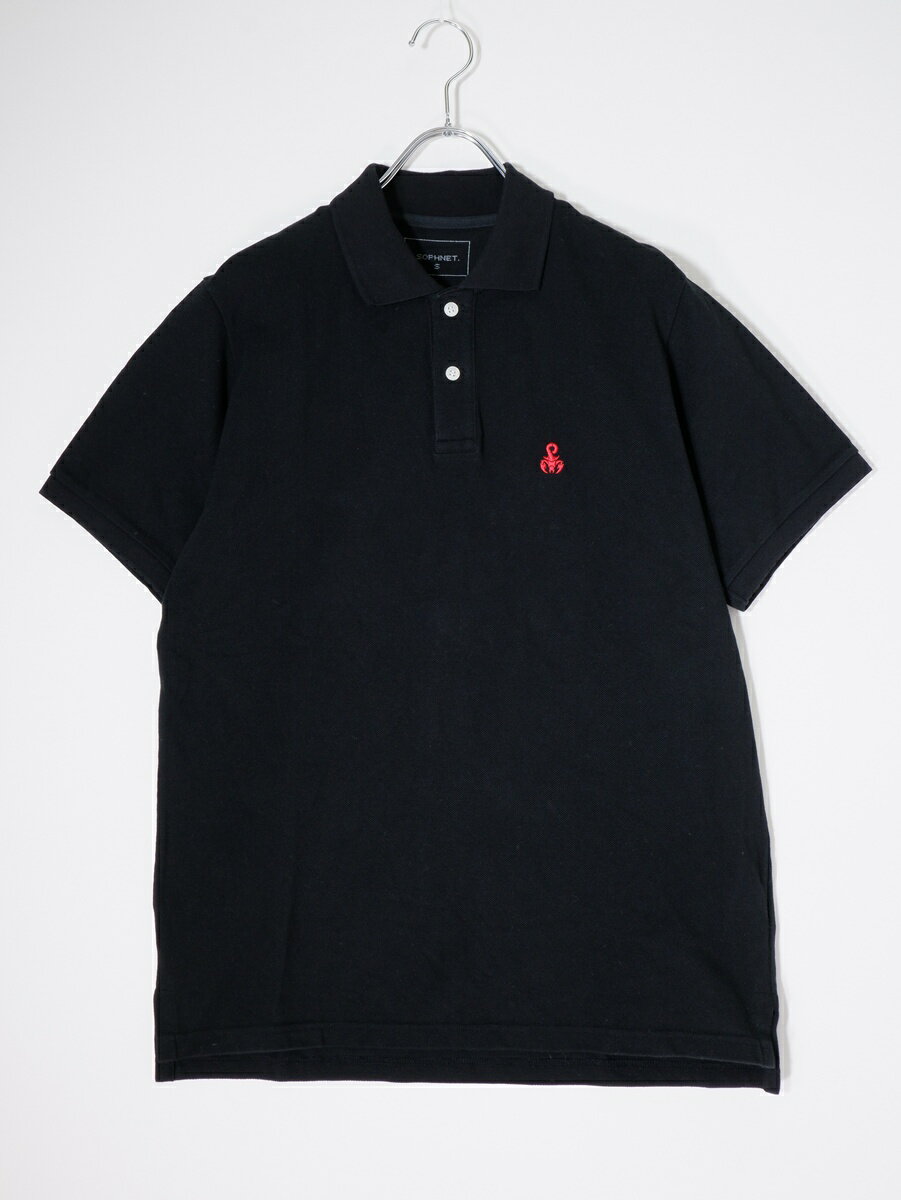 Rakuten - 【楽天スーパーSALE期間中ポイント5倍!】SOPHNET.ソフネット SCORPION POLO SHIRT鹿の子 スコーピオン刺繍 半袖ポロシャツ【MTSA82055】【ブラック】【M】【中古】【沖縄.離島以外 送料無料】【DM260526】