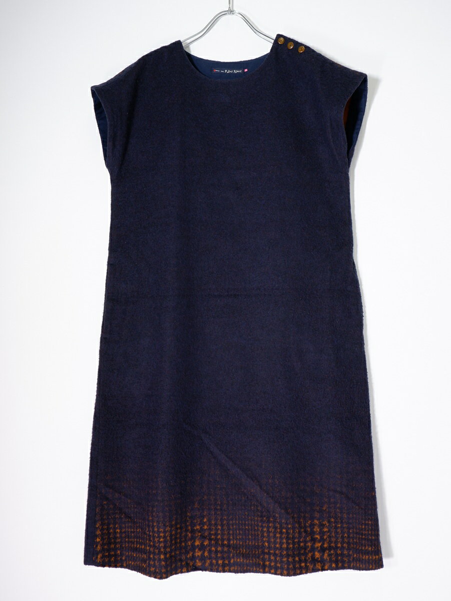 Pallas Palaceパラスパレス 千鳥格子グラデーション ウール混ロングワンピース【LOPA80456】【ネイビー】【2】【中古】【沖縄.離島以外 送料無料】【DM260210】