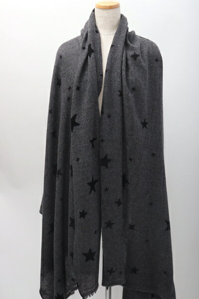 DOUCE GLOIREドゥース グロワール L'Appartementアパルトモン購入Star Print Stoleカシミヤスタープリントストール【LZCA59056】【グレー】【フリー】【中古】【2点以上同時購入で送料無料】【DM200129】