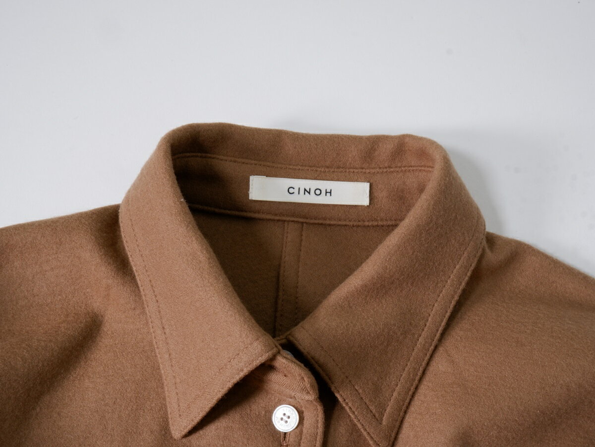 CINOHチノ 2020AW AP STUDIO(アパルトモンL'Appartement)別注ライトメルトン シャツジャケット【LJKA78157】【ベージュ】【38】【中古】【沖縄.離島以外 送料無料】【DM250505】