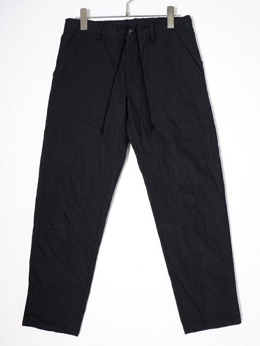 Y'sワイズ(ヨウジヤマモト) 皺ワッシャー加工 コットンテーパードパンツ【LPTA80958】【ブラック】【1】【中古】【沖縄.離島以外 送料無料】【DM260224】
