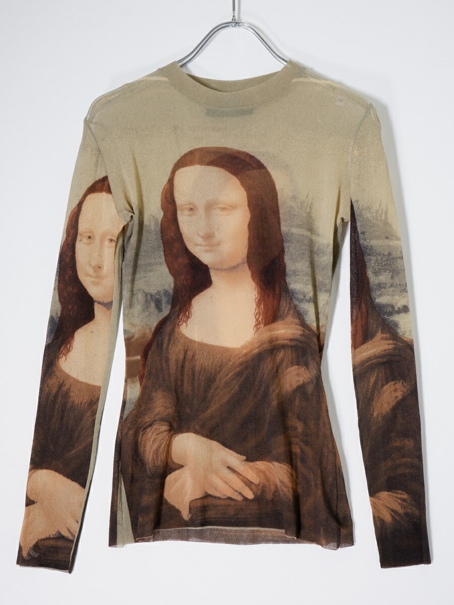 JEAN PAUL GAULTIERジャンポールゴルチエ 90's archiveアーカイブ MAILLE MONA LISA MESH TOPモナリザ パワーネット カットソー【LTSA79758】【マルチ】【M】【中古】【沖縄.離島以外 送料無料】【DM251028】