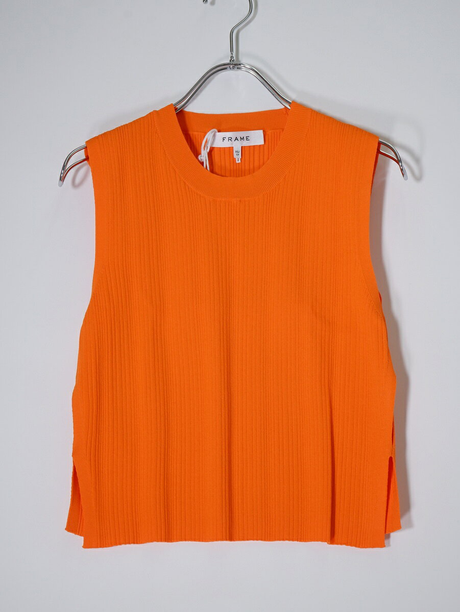 FRAMEフレーム ミックス リブ カットアウト タンクトップ新品【LKNA79761】【オレンジ】【XS】【未使用】【沖縄.離島以外 送料無料】【DM251111】