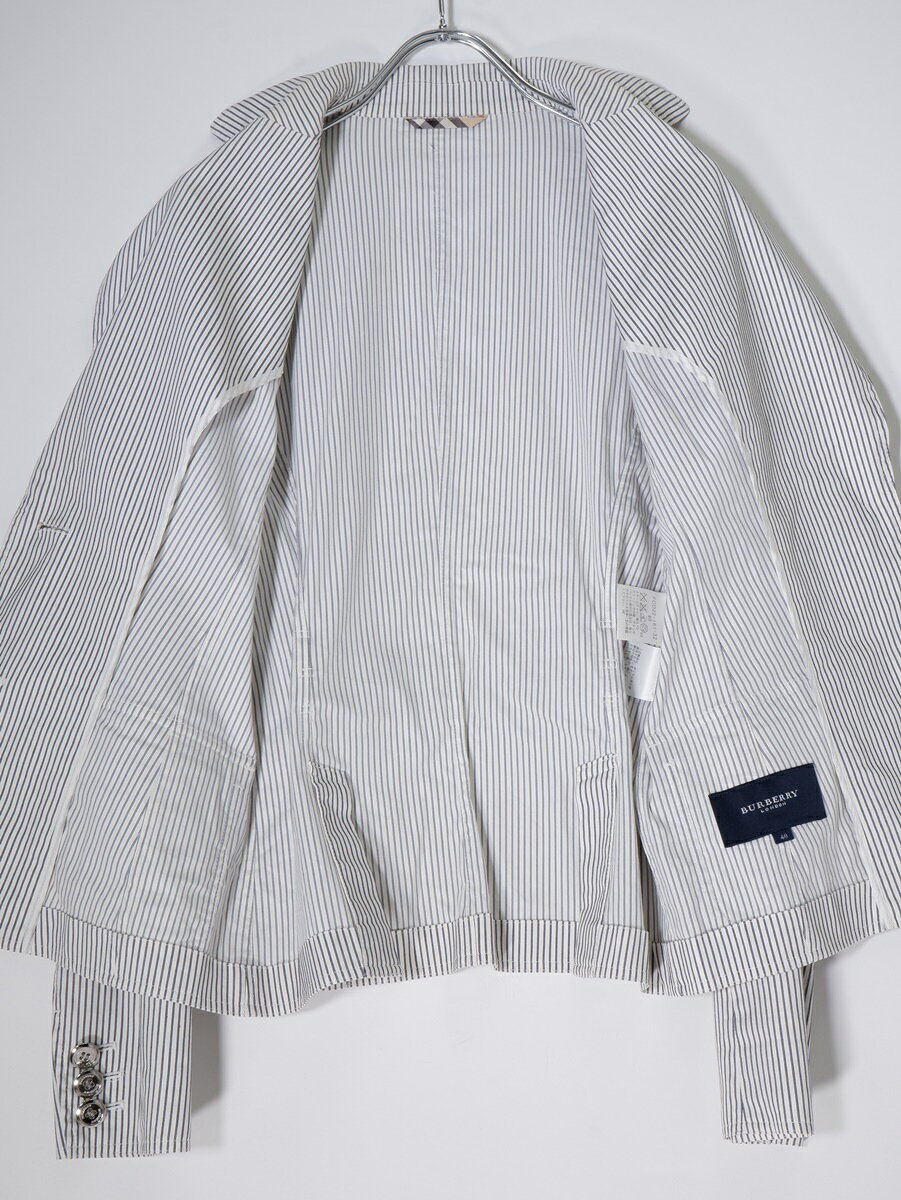 BURBERRY LONDONバーバリーロンドン メタルボタン ストライプ2Bスプリングジャケット LJKA71762 白 紺 filt-10053719 ブランド古着の買取販売 渋谷FILT サンプル画像3