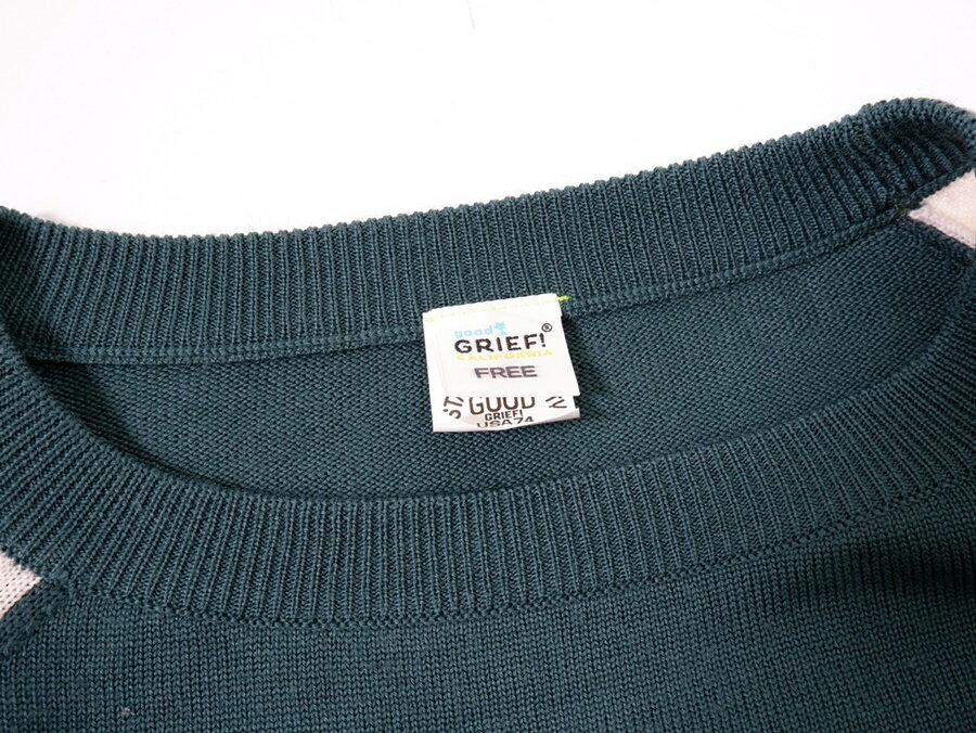 GOOD GRIEFグッドグリーフ L'Appartementアパルトモン購入 2022 NUMBER KNIT PULLOVER ナンバーニットプルオーバー【LKNA73162】【グリーン】【40(2)】【中古】【沖縄.離島以外 送料無料】【DM231113】
