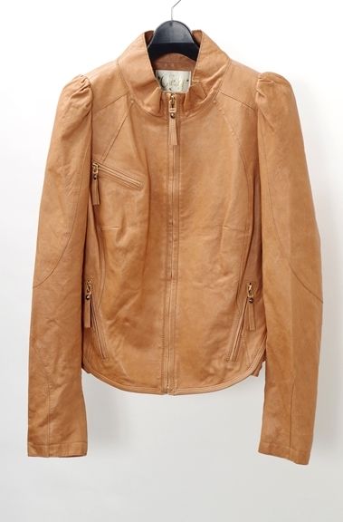 Rakuten - chestyチェスティ ラムレザーペプラムジャケット【LJKA33563】【キャメル】【0】【中古】【沖縄.離島以外 送料無料】【DM230207】