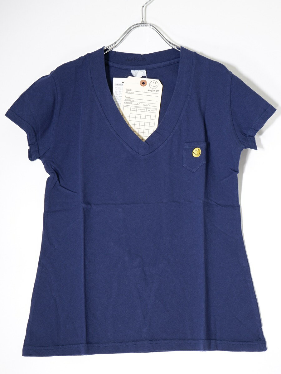 ジャクソンマティスJACKSON MATISSE スマイル刺繍VネックTシャツ新品【LTSA52164】【ネイビー】【S】【未使用】【沖縄.離島以外 送料無料】【DM230418】