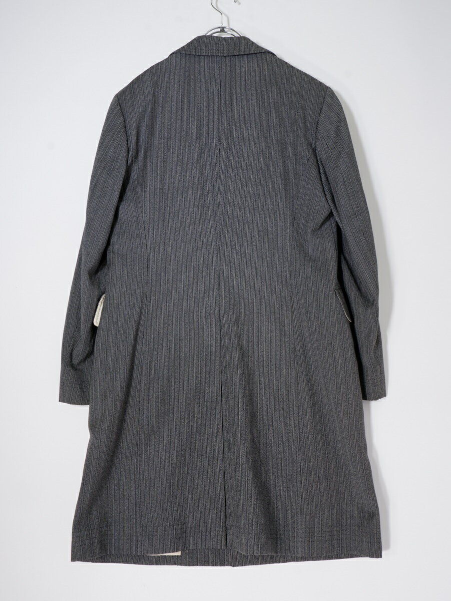 Paul Smithポールスミス メインライン ウールストライプ織 チェスターコート【MCTA77764】【グレー】【M】【中古】【沖縄.離島以外 送料無料】【DM250401】