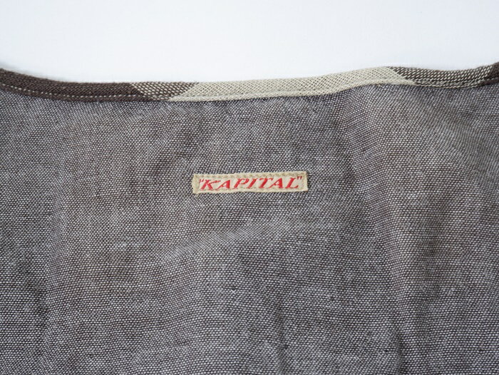 KAPITALキャピタル コットンリネン ブロックチェックオーバーワンピース【LOPA69266】【ブラウンベージュ系】【0（XS）】【中古】【沖縄.離島以外 送料無料】【DM221011】