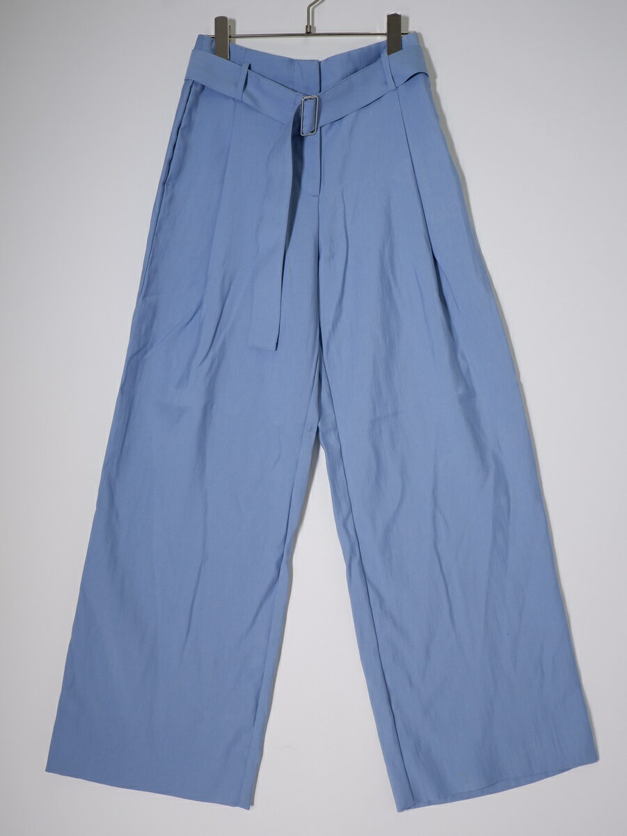 MANGOマンゴMNG 2025年ベルテッド タックワイドパンツ【LPTA79566】【サックスブルー】【34】【中古】【沖縄.離島以外 送料無料】【DM251021】