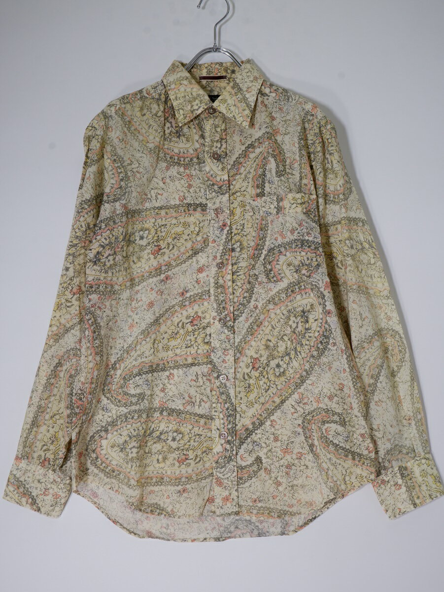 Paul Smith Collectionポールスミス コレクション フラワー花柄プリント レギュラーカラーコットン長袖シャツ【MSHA78266】【イエロー系マルチ】【S】【中古】【沖縄.離島以外 送料無料】【DM250513】