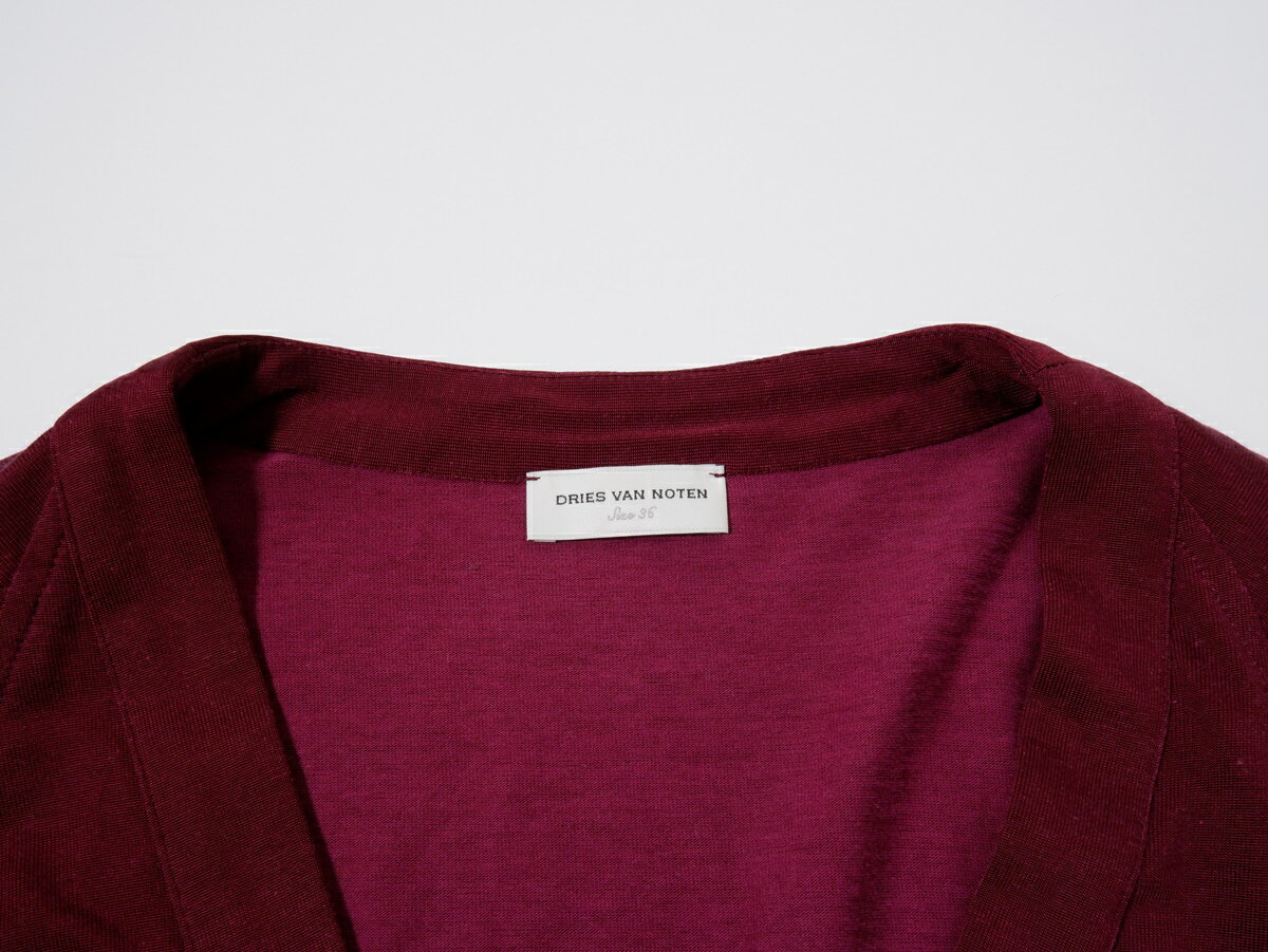 DRIES VAN NOTENドリスヴァンノッテン ベルギー製 コットンレーヨンジャージーフロントギャザーロングドレス ワンピース【LOPA79069】【バーガンディ】【36】【中古】【沖縄.離島以外 送料無料】【DM250826】