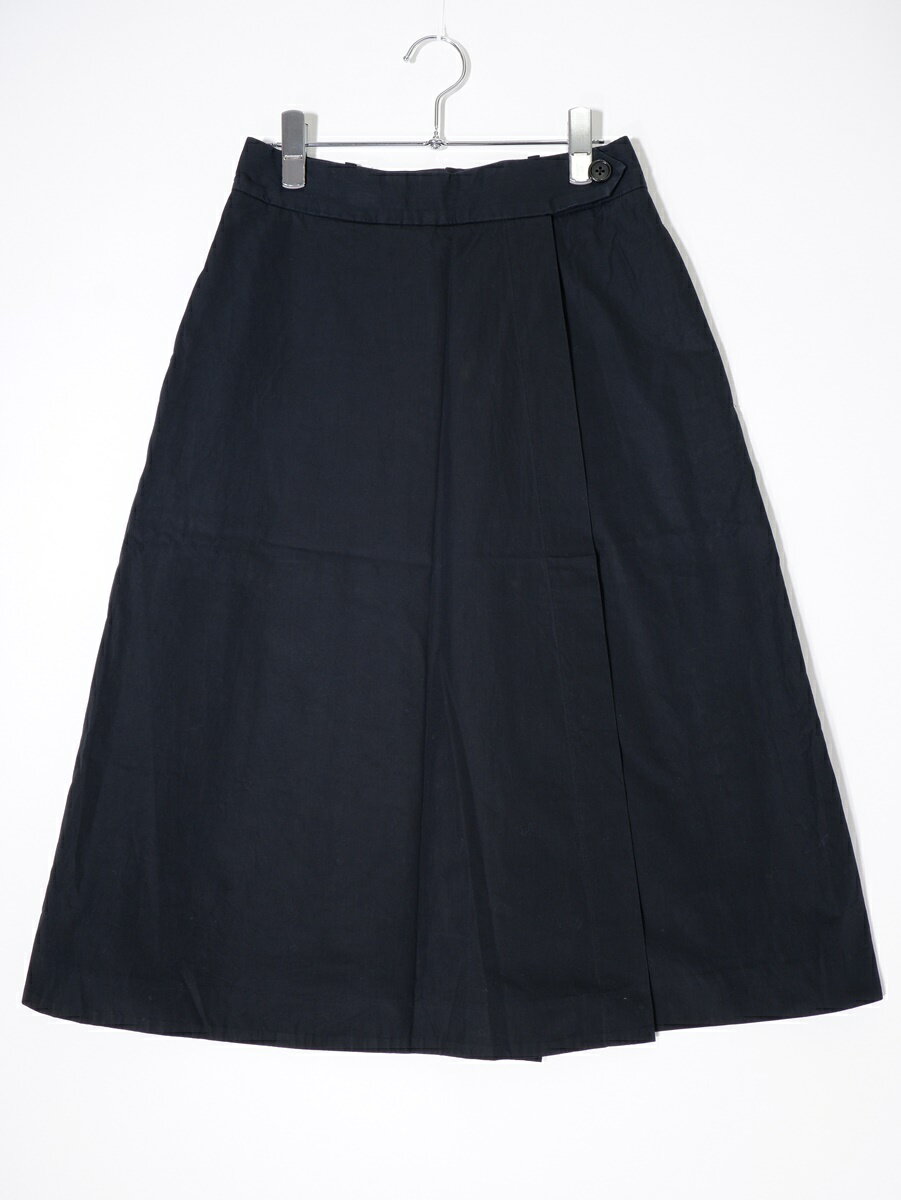 MARGARET HOWELLマーガレットハウエル YARN DYED CRISP COTTON 高密度コットンポプリン ラップスカートキュロットパンツ【LPTA77769】【Dark Navy】【1】【中古】【沖縄.離島以外 送料無料】【DM250401】