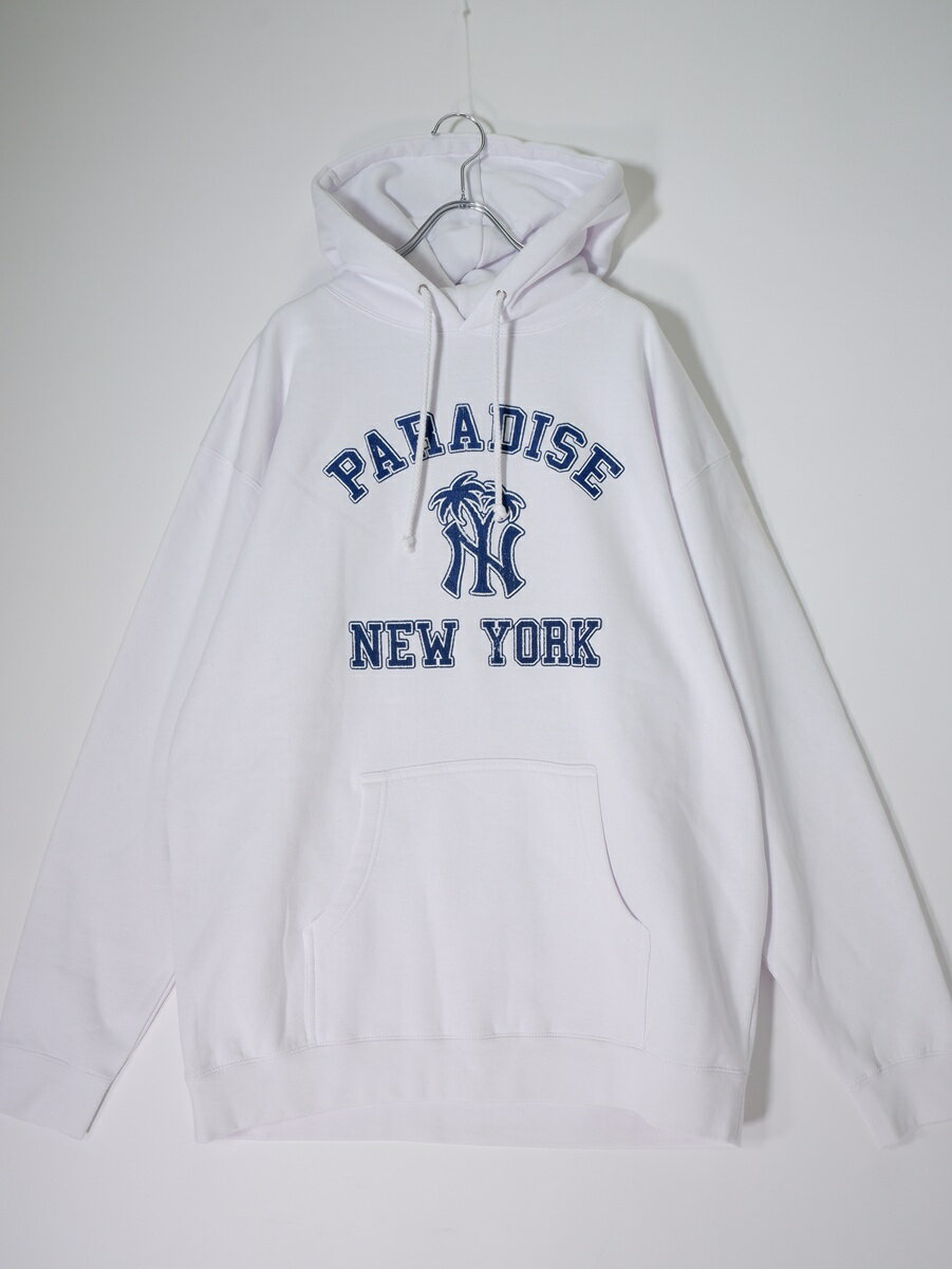 PARADIS3パラダイス3PARADISE NYC NEWYORK NY PALM LOGO HOODスウェットパーカー【MTSA80170】【ホワイト】【XL】【中古】【沖縄.離島以外 送料無料】【DM251202】
