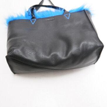 DIESELディーゼル LE-GARUDA S レザー×ファーリバーシブルトートバッグ【LBGA62371】【ブラック×ブルー】【Small 】中古【2点以上同時購入で送料無料】【DM201226】