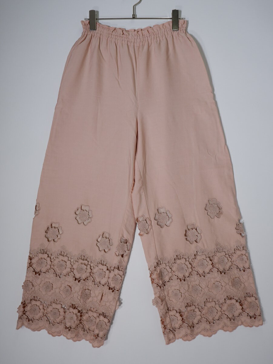 GRACE CONTINENTALグレースコンチネンタル フラワーカットワークPNTパンツ【LPTA78873】【ピンク】【38】【中古】【沖縄.離島以外 送料無料】【DM250729】