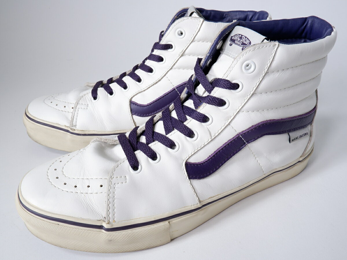 Rakuten - VANSバンズ × MARC JACOBSマークジェイコブス SK8-HI スケートハイ【MFWA81574】【ホワイト|パープル】【US12(30cm)】【中古】【沖縄.離島以外 送料無料】【DM260526】