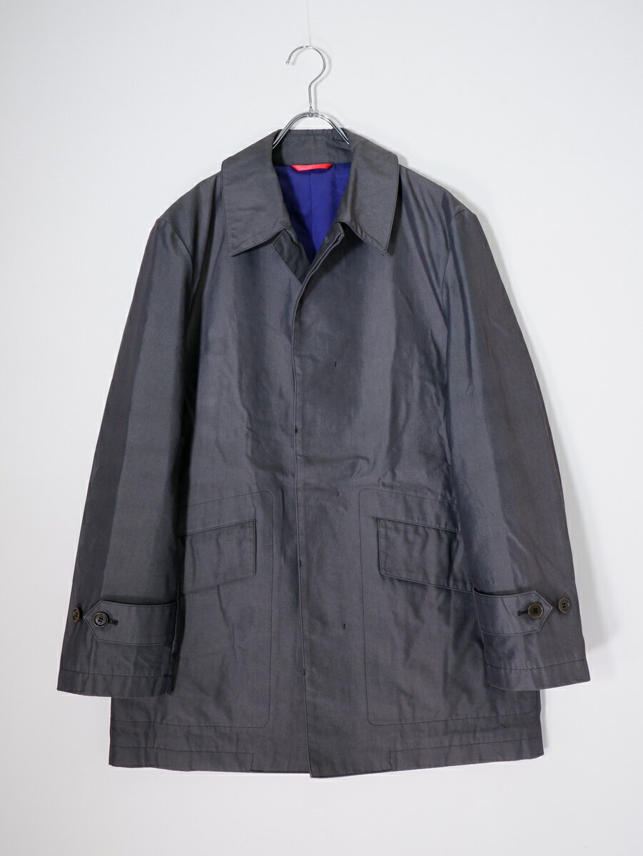 Rakuten - 【楽天スーパーSALE期間中ポイント5倍!】PAUL SMITH LONDONポールスミス ロンドン 高密度コットンポリ 裏地パープル ステンカラーコート【MCTA82075】【グレー】【M】【中古】【沖縄.離島以外 送料無料】【DM260526】