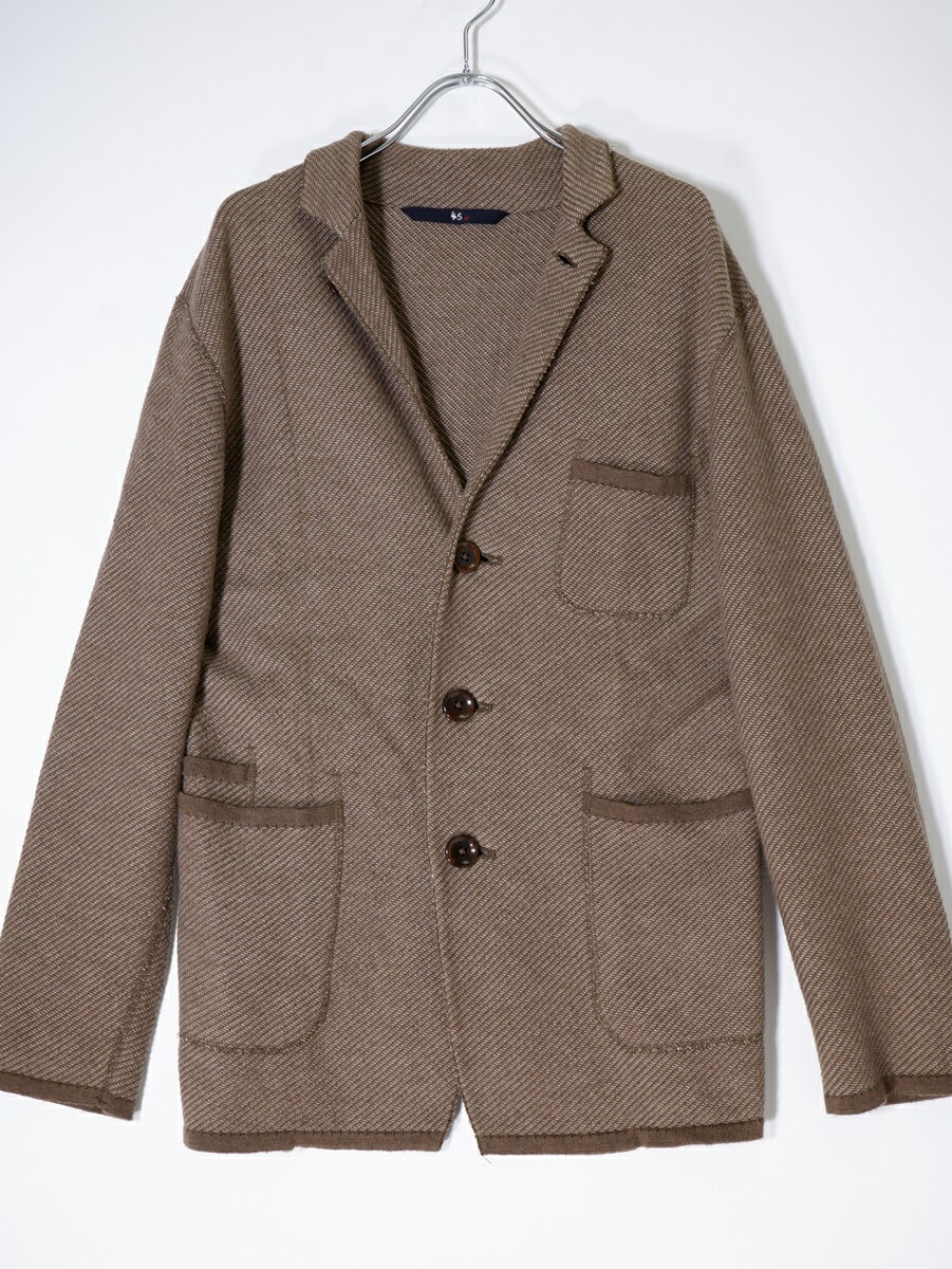 45R/フォーティファイブアール(45rpm) ギマコットンニットジャケット【LKNA75476】【ブラウン】【2】【中古】【沖縄.離島以外 送料無料】【DM240625】