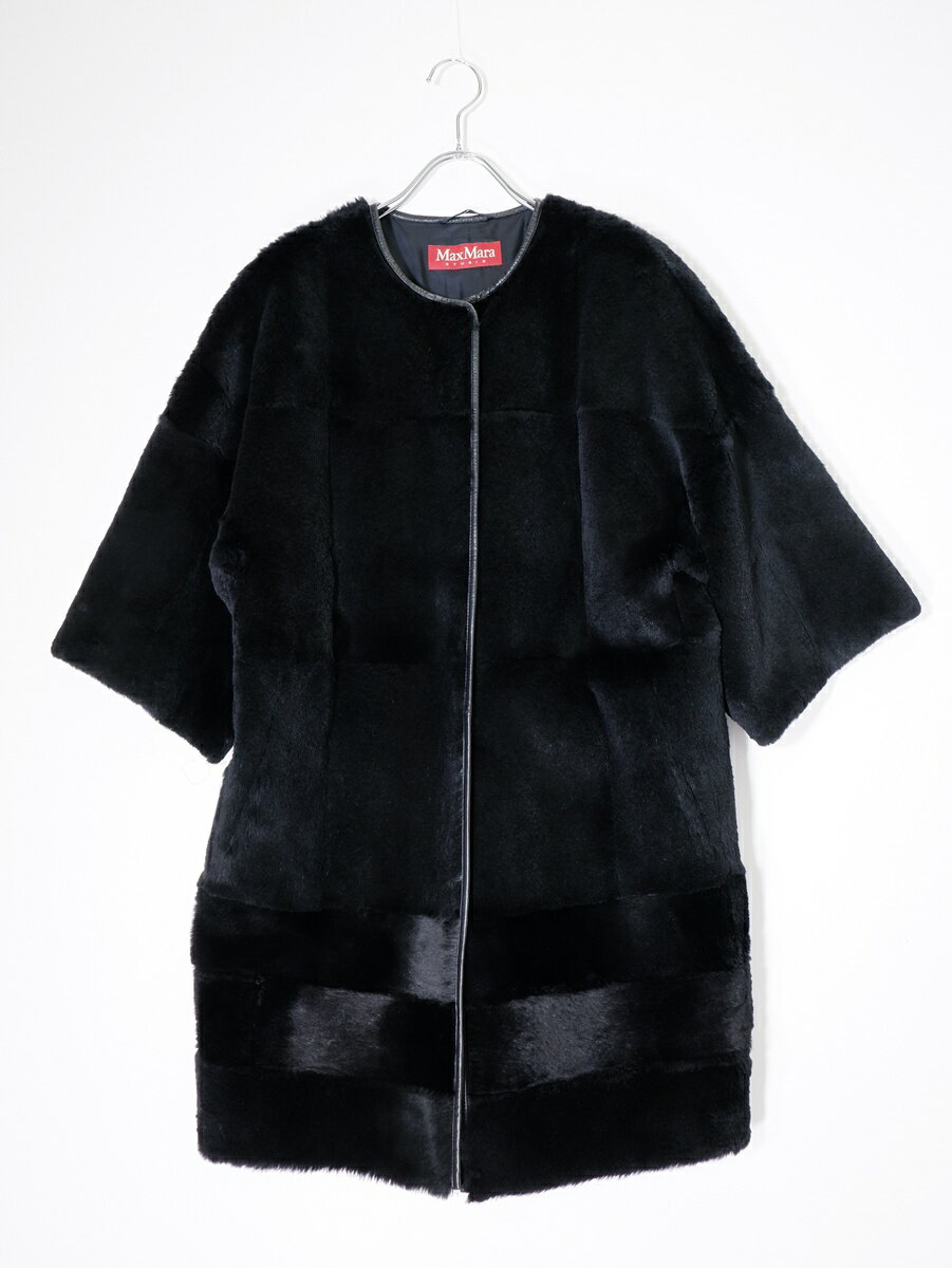 Max Mara ファーコート 黒　ラパン Max Mara ファーコート 黒 ラパン Max Mara ファーコート 黒 ラパン