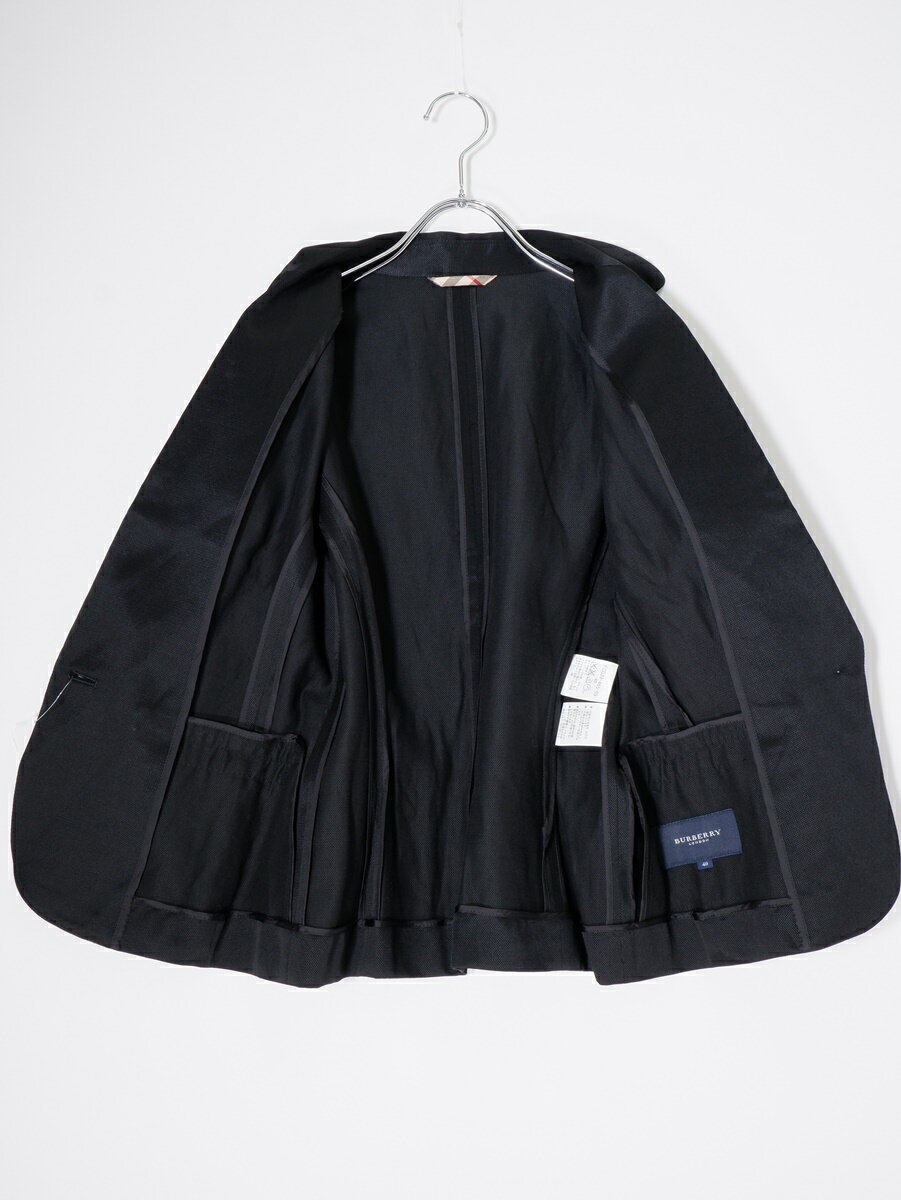 BURBERRY LONDONバーバリー ロンドン 日本製 メタルボタン レーヨンコットンリネン 半袖サマージャケット【LJKA78377】【ブラック】【40】【中古】【沖縄.離島以外 送料無料】【DM250527】