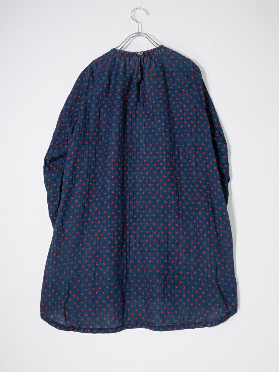 45Rフォーティファイブアール45rpm インディゴコットンガーゼ ドットプルオーバートップス チュニック【LTSA77877】【インディゴ|赤】【3】【中古】【沖縄.離島以外 送料無料】【DM250415】