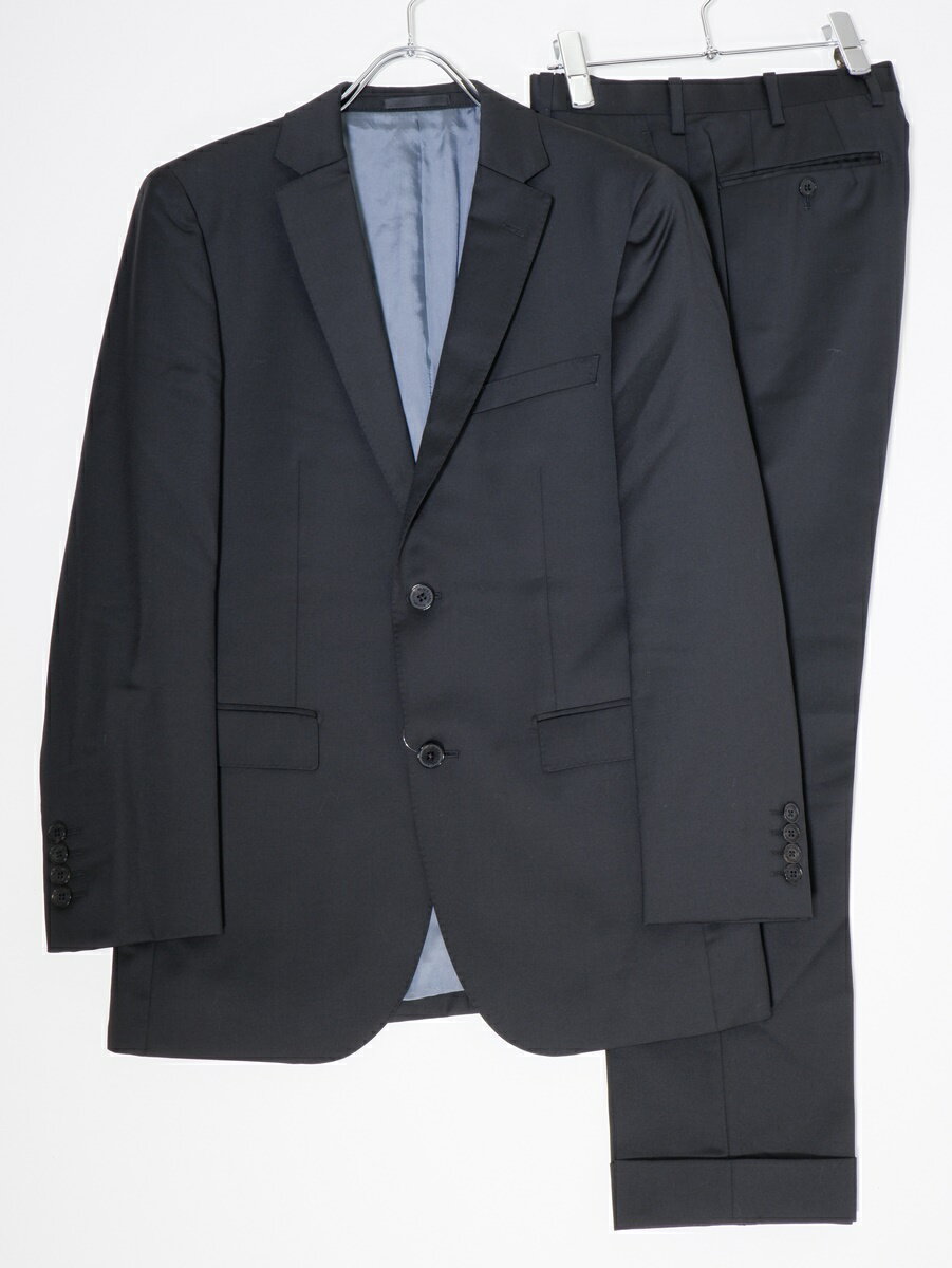 BLACK LABEL CRESTBRIDGEブラックレーベル クレストブリッジ ビジネススーツ セットアップ ジャケットパンツ【MSTA71677】【ブラック】【36R】【中古】【沖縄.離島以外 送料無料】【DM230605】