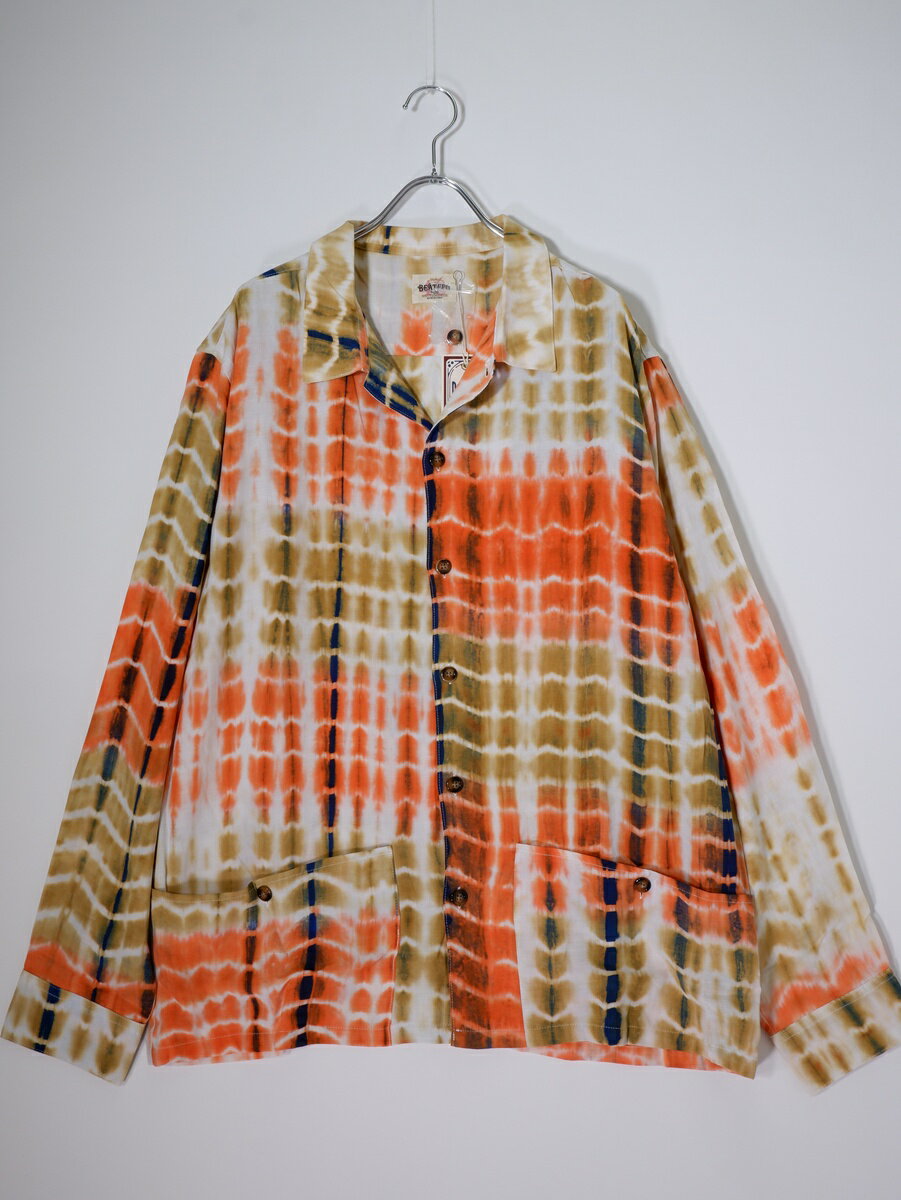 Rakuten - BEAT.F.P.Gビートエフピージー NEVER ENDS SHIRTSレーヨンリネンコットン タイダイ染シャツ新品【MSHA82178】【オレンジ】【L】【未使用】【沖縄.離島以外 送料無料】【DM260519】