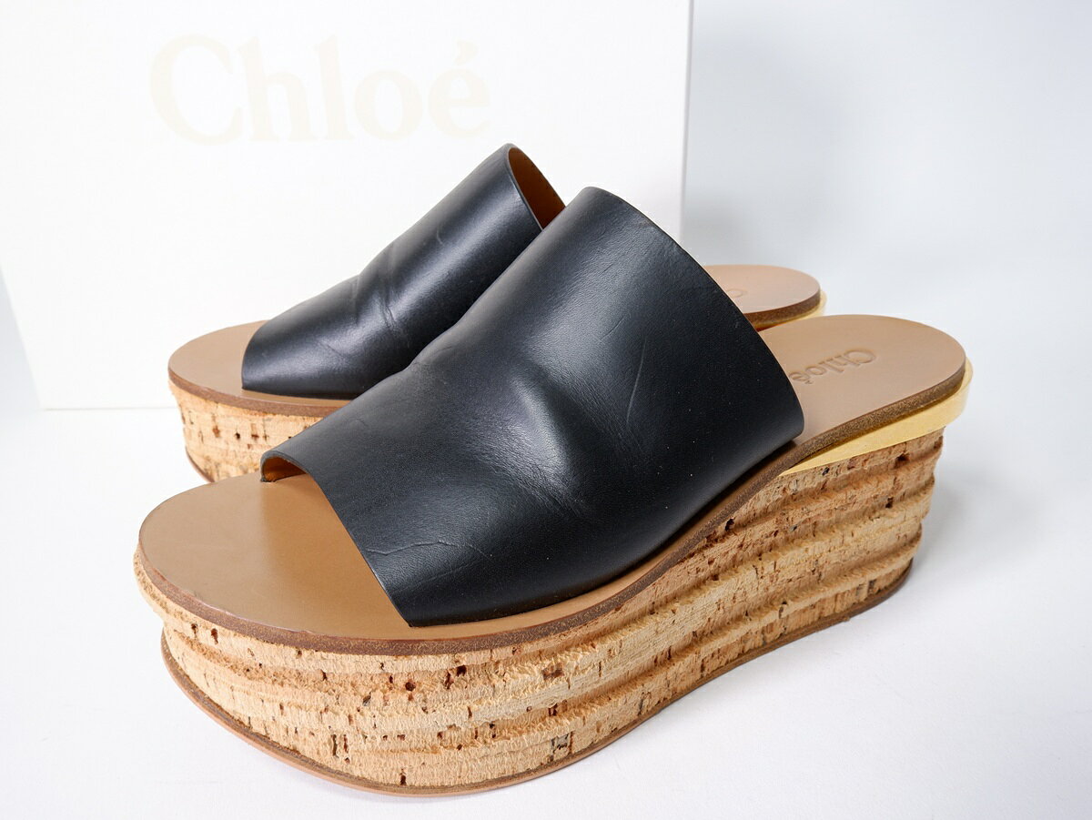 Chloeクロエ ドゥーズィエムクラス購入カーフサボサンダルCH24561【LFWA83382】【ブラック】【38】【中古】【沖縄.離島以外 送料無料】【DM260825】