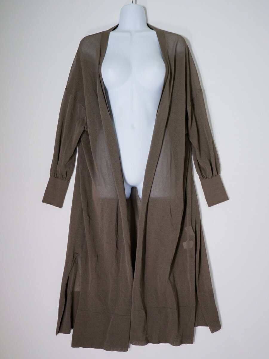 Rakuten - ADAWASアダワス AP STUDIO（アパルトモンL'Appartement)購入シアーロングカーディガンSHEER LONG CARDIGAN【LKNA80483】【カーキ】【フリー】【中古】【沖縄.離島以外 送料無料】【DM260113 】