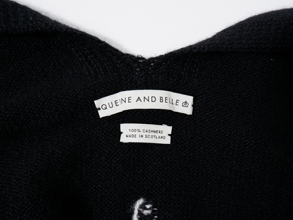 QUEENE&BELLEクイーンアンドベルQUEENE AND BELLE ドゥーズィエムクラス購入 NATIVE カーディガン(カシミヤ100％)【LKNA79584】【ブラック】【フリー】【中古】【沖縄.離島以外 送料無料】【DM251007】