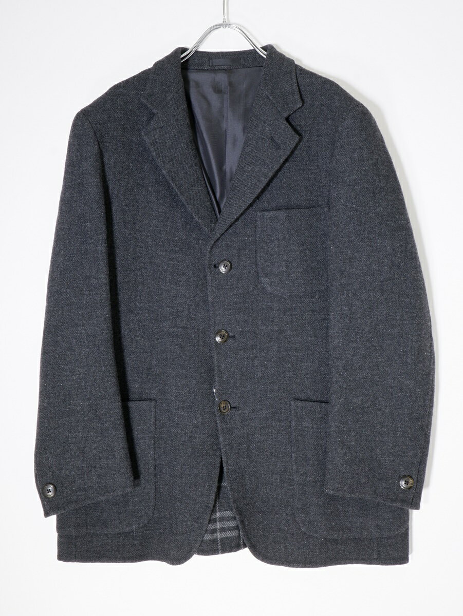 Rakuten - BURBERRY LONDONバーバリーロンドン 高級羊毛 裏チェックダブルフェイスウール テーラードジャケット【MJKA73484】【チャコール】【M】【中古】【沖縄.離島以外 送料無料】【DM231204】