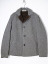 Paul Smith COLLECTIONポールスミスコレクション HERRINGBONE WOOL BLOUSONヘリンボーンウール 裏ボアジャケット ハーフコート【MJKA70486】【黒グレー系 裏ダークブラウン】【M】【中古】【2点以上同時購入で送料無料】【DM230117】