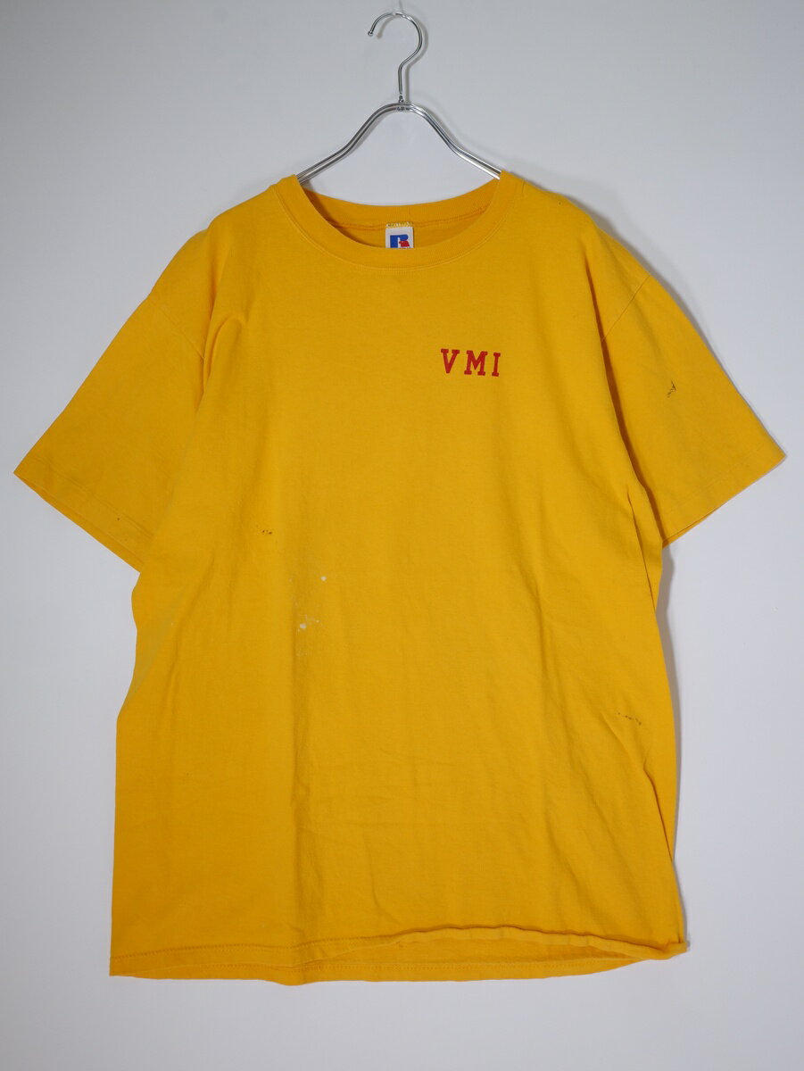 Rakuten - 【楽天スーパーSALE期間中ポイント5倍!】VINTAGE.ヴィンテージ品 RUSSELLラッセル 90年代 90’s アメリカ製 VMI Tシャツ【MTSA82186】【イエロー】【L】【中古】【沖縄.離島以外 送料無料】【DM260526】