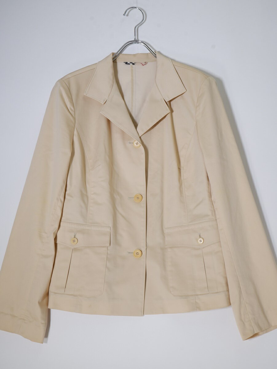 BURBERRY LONDONバーバリーロンドン 定番 3ボタンストレッチジャケット【LJKA72687】【ベージュ】【42】【中古】【2点以上同時購入で送料無料】【DM230912】