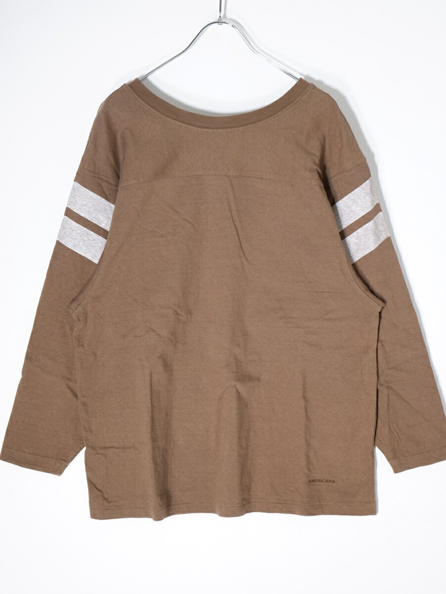 AMERICANAアメリカーナ 2020SS AP STUDIO(アパルトモンL'Appartement)別注バックVネックボリュームスリーブTシャツ【LTSA67387】【ブラウン C】【フリー】【中古】【2点以上同時購入で送料無料】【DM220228】