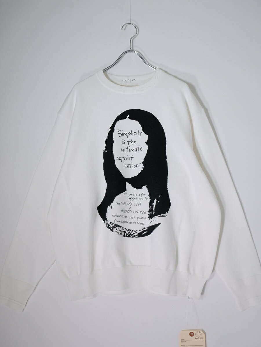 Hawaiian - JACKSON MATISSEジャクソンマティス 2026SS UN-USELESS × JM Mona Lisa Swknit スウェットニット新品【MTSA81988】【ホワイト】【L】【未使用】【沖縄.離島以外 送料無料】【DM260507】