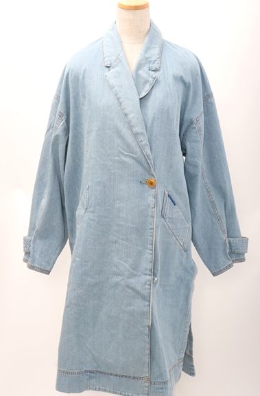 SAYAKADAVISサヤカデイヴィス ×SERGE de bleuサージ 2018SS DENIM LONG JACKETデニムロングジャケットコート新品【LCTA47689】【ライトインディゴ】【36】【未使用】【2点以上同時購入で送料無料】【DM180502】
