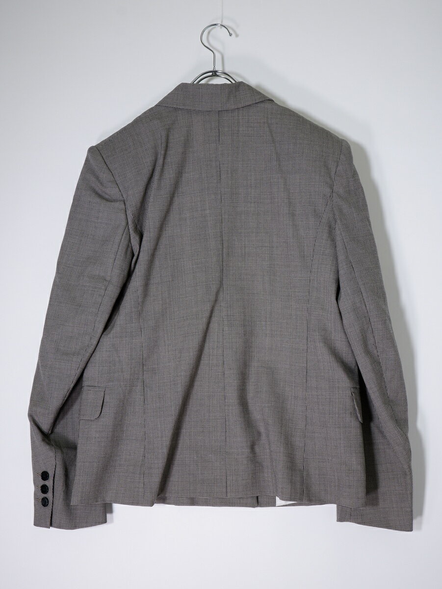 ISABEL MARANTイザベルマラン ウールギャバジン ハウンドトゥース ダブルブレストジャケット【LJKA79689】【ブラック|グレー】【40】【中古】【沖縄.離島以外 送料無料】【DM251028】