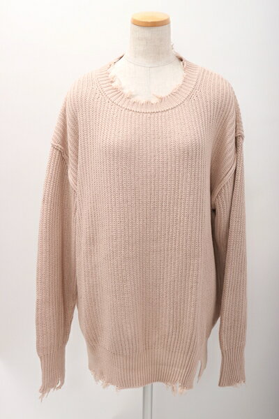 AP STUDIO(アパルトモンL'Appartement) 2020SS ストーンウォッシュ ダメージプルオーバー ニット【LKNA61689】【ベージュ A】【フリー】【中古】【沖縄.離島以外 送料無料】【DM201031】