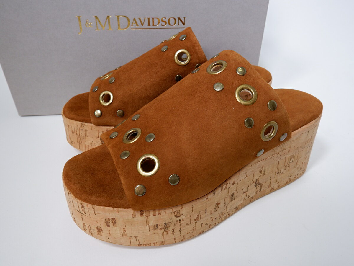 Rakuten - J&M DAVIDSONジェイアンドエムデヴィッドソン JUDY SUEDEEYELETスタッズ コルク ウェッジソール サンダル未使用品【LFWA79991】【ブラウン】【36】【中古】【沖縄.離島以外 送料無料】【DM260310】