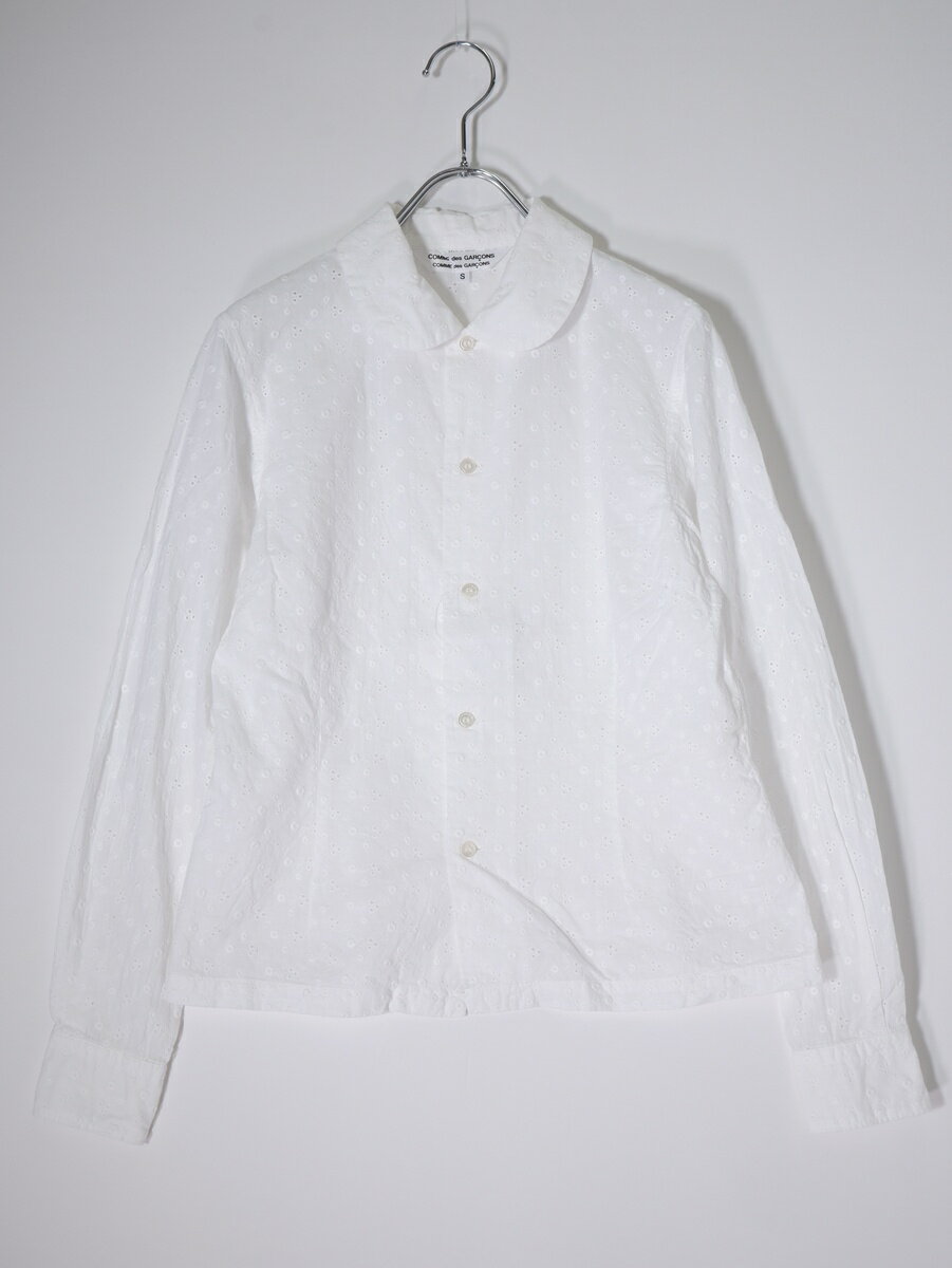 Rakuten - COMME des GARCONS COMME des GARCONSコムデギャルソン コムコム ラウンドカラー丸襟カットワークレースブラウス シャツ【LSHA81891】【ホワイト】【S】【中古】【沖縄.離島以外 送料無料】【DM260602】
