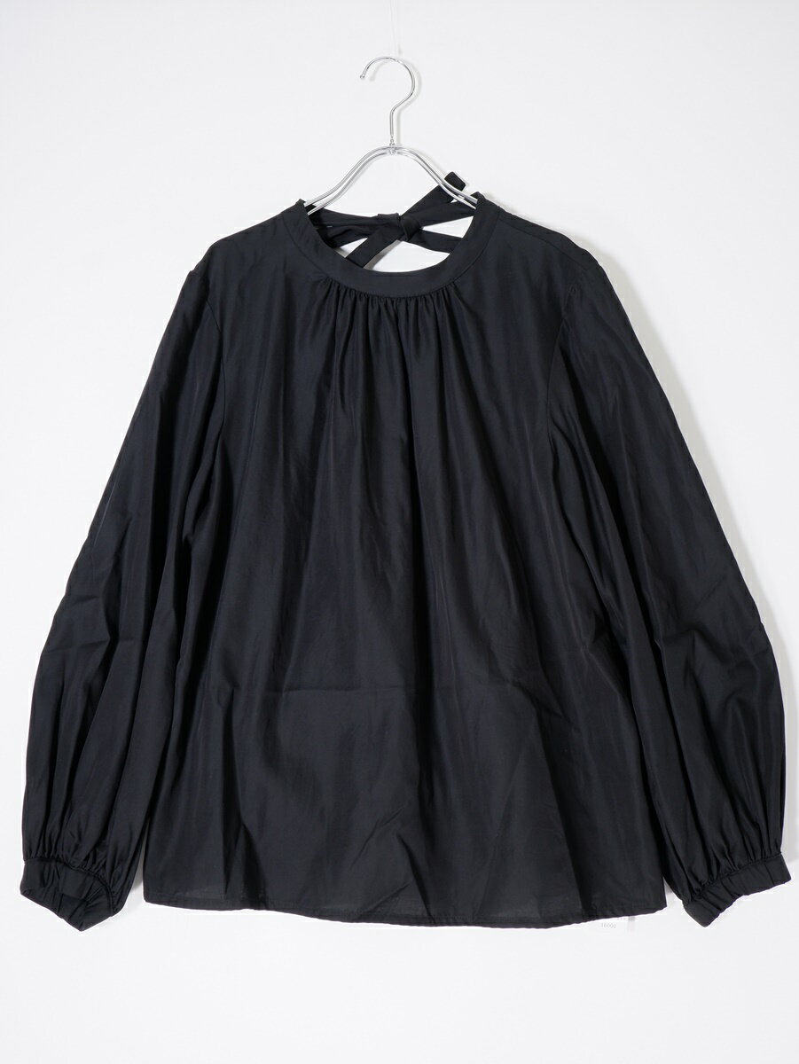 L'Appartementアパルトモン 2023SS Crew neck Gather Blouseクルーネックギャザーブラウス【LTSA76691】【ブラック】【フリー】【中古】【沖縄.離島以外 送料無料】【DM241218】