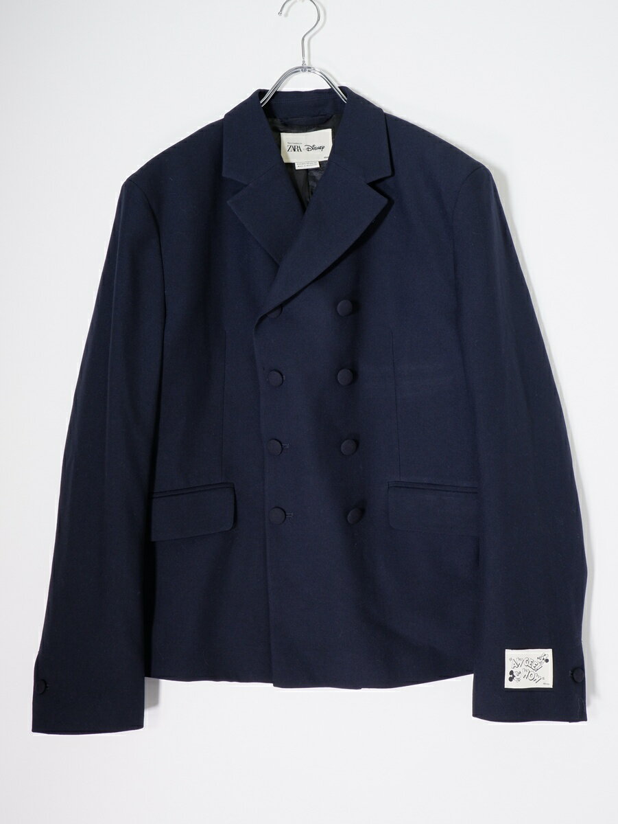 Rakuten - ZARAザラ 2025AW HARRY LAMBERT FOR ZARA X DISNEY ダブルブレスト仕様スーツブレザー ジャケット【MJKA80391】【ネイビー】【52】【中古】【沖縄.離島以外 送料無料】【DM251223】