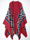 DeuxiemeClasseドゥーズィエムクラス ponchoチマヨ柄ニットポンチョ【LKNA63492】【レッド】【フリー】【中古】【沖縄.離島以外 送料無料】【DM210417】