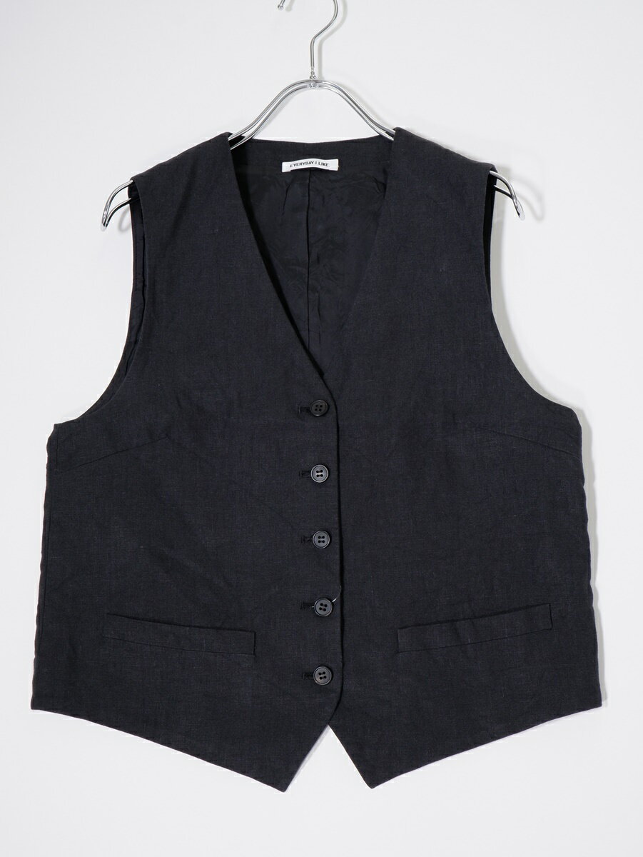 AP STUDIOエーピー ストゥディオL'Appartementアパルトモン 2025SS EVERYDAY I LIKE. リネンベス(ドゥーズィエムクラスでも販売)【LJKA79296】【ブラック】【フリー】【中古】【沖縄.離島以外 送料無料】【DM250902】