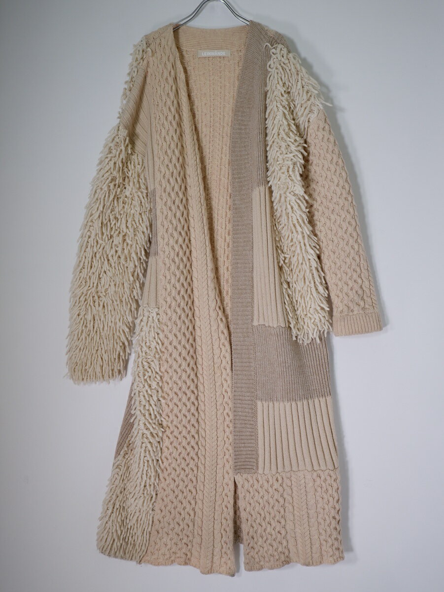 LEINWANDEラインヴァンド Loop knitted coat ループニットロングコート【LKNA80998】【オフホワイト|ベージュ】【F】【中古】【沖縄.離島以外 送料無料】【DM260224】