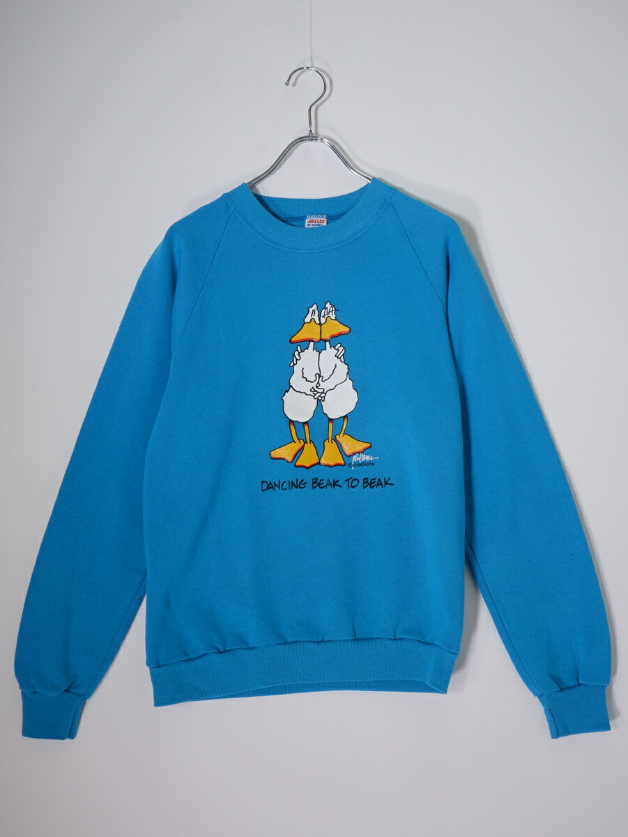 Rakuten - VINTAGE.ヴィンテージ品 90’s john baron アヒル アメリカ製JERZEES by RUSSELLボディ ラグランスウェット【MTSA81598】【ターコイズ】【S】【中古】【沖縄.離島以外 送料無料】【DM260421】