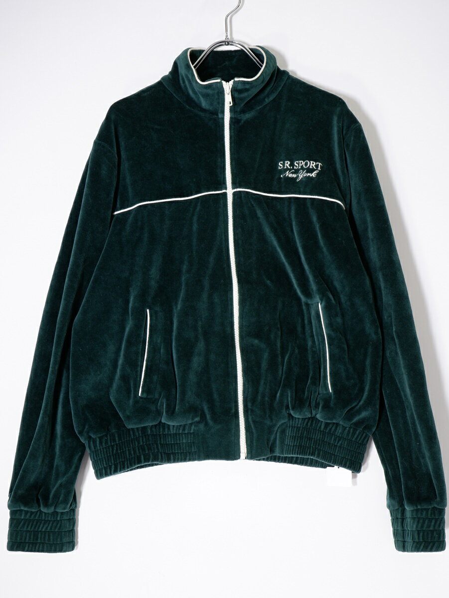 SPORTY&RICHスポーティアンドリッチ L'Appartementアパルトモン購入2022AW SPORTY VELOUR TRACK JACKETベロアトラックジャケット【LJKA76999】【グリーン】【S】【中古】【沖縄.離島以外 送料無料】【DM250114】